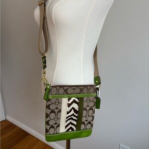 Coach Olive and Tan Crossbody Bag